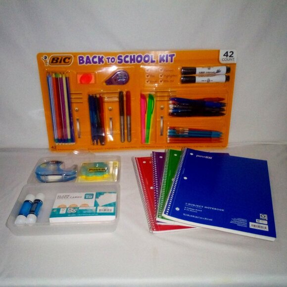 Back to School Bundle 50+ Items:  Paper, Tape, Markers, Pens, Glue & More.  New - Picture 1 of 11